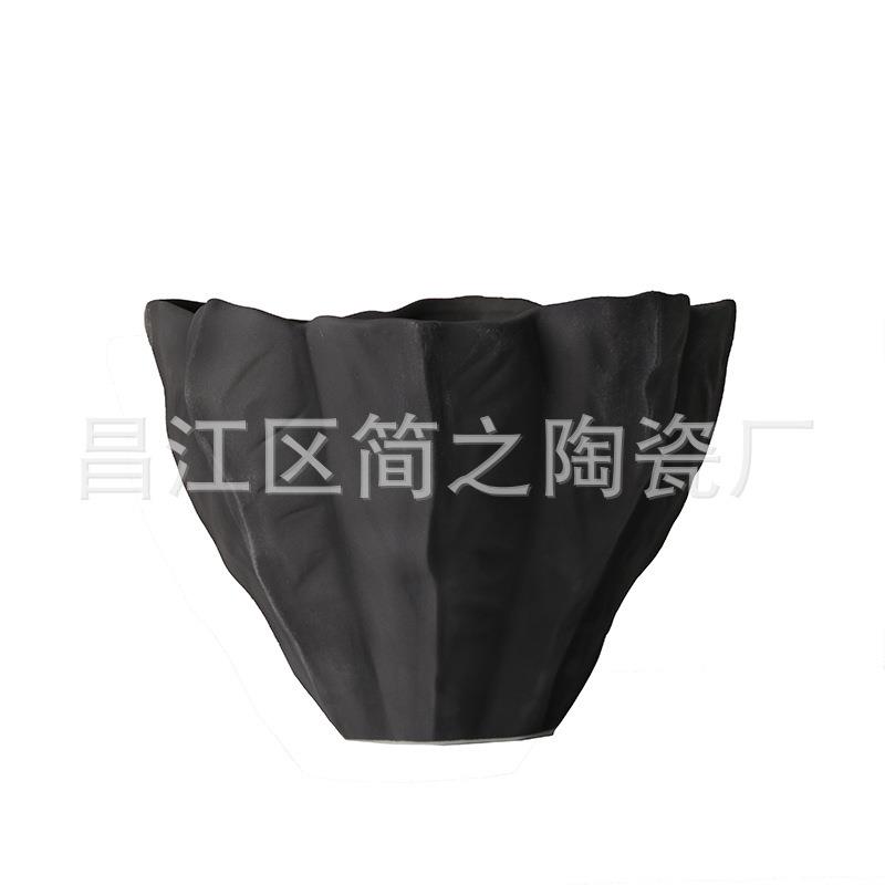 简约现代素烧色陶瓷花盆花瓶花器家居装饰品客厅餐桌茶几收纳摆件