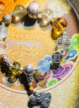 小张师傅蓝水晶民族风手串