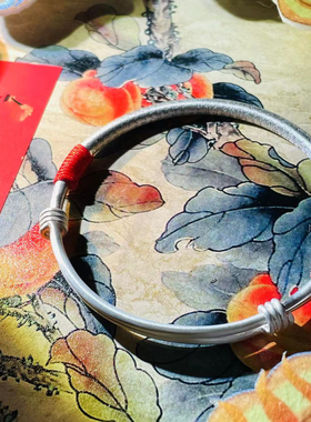 小张师傅.999纯银手镯民族风情侣