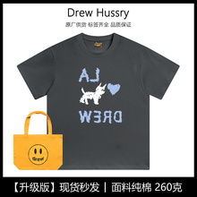 Drew美式潮牌jennie同款涂鸦小狗纯棉短袖T恤情侣上衣正肩打底衫