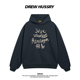 Drew美式 潮牌趣味字母印花连帽卫衣男女秋冬加绒加厚情侣装 上衣