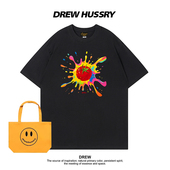 Drew美式 潮牌手绘番茄涂鸦风印花短袖 T恤休闲百搭设计感宽松上衣