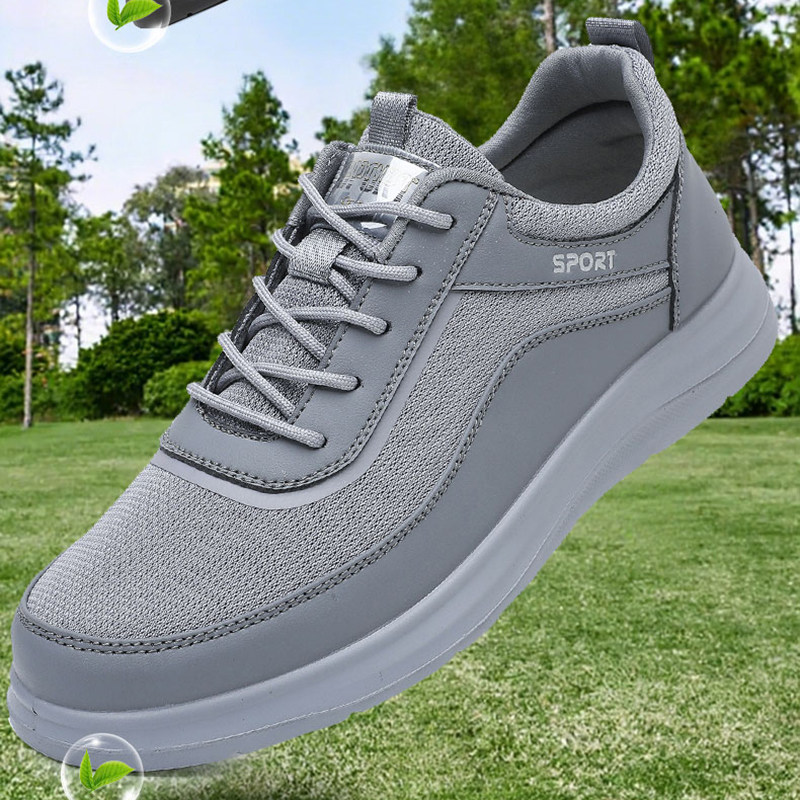 老北京布鞋男鞋春秋透气布面爸爸鞋轻便一脚蹬休闲系带健步鞋子男