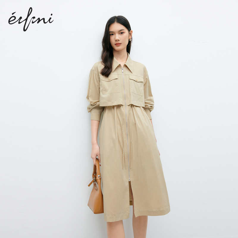 【0元入会1件9折】伊芙丽outlets梭织连衣裙女1E7993011