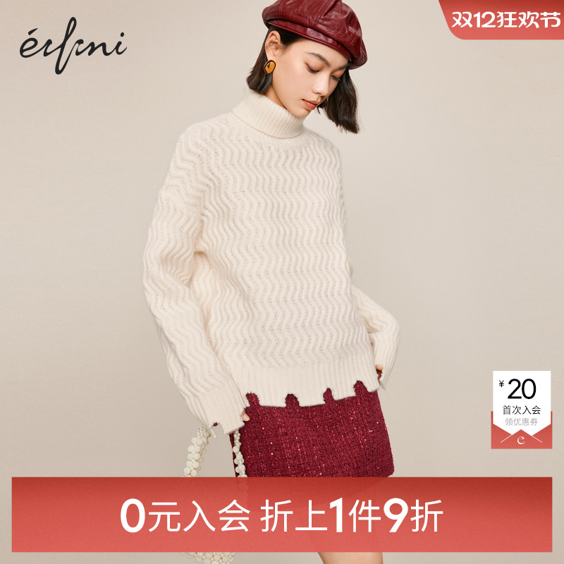 【0元入会1件9折】伊芙丽outlets店针织套头衫女1EC933691
