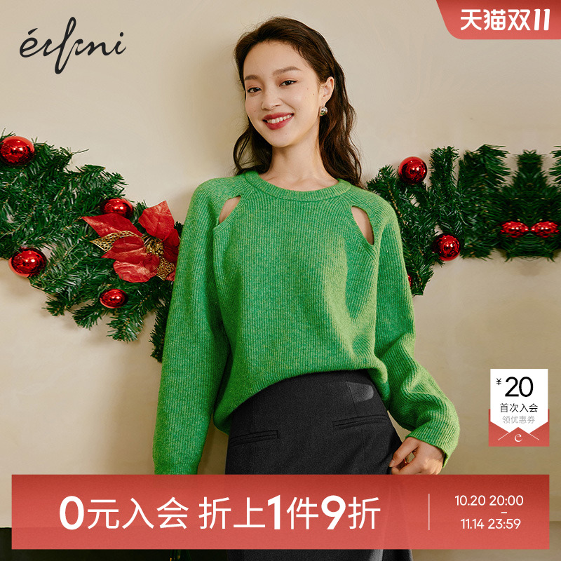 【0元入会1件9折】伊芙丽outlets店针织套头衫女1DC933571