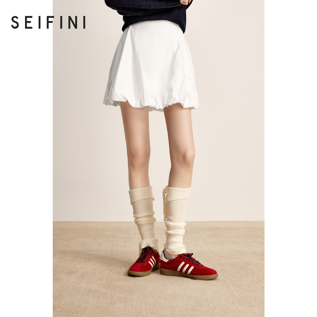 【商场同款】诗凡黎A字花苞裙2024冬新款半身短裙女3FA141781