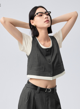 【商场同款】伊芙丽奥莱2024年新款马夹女1EA212441