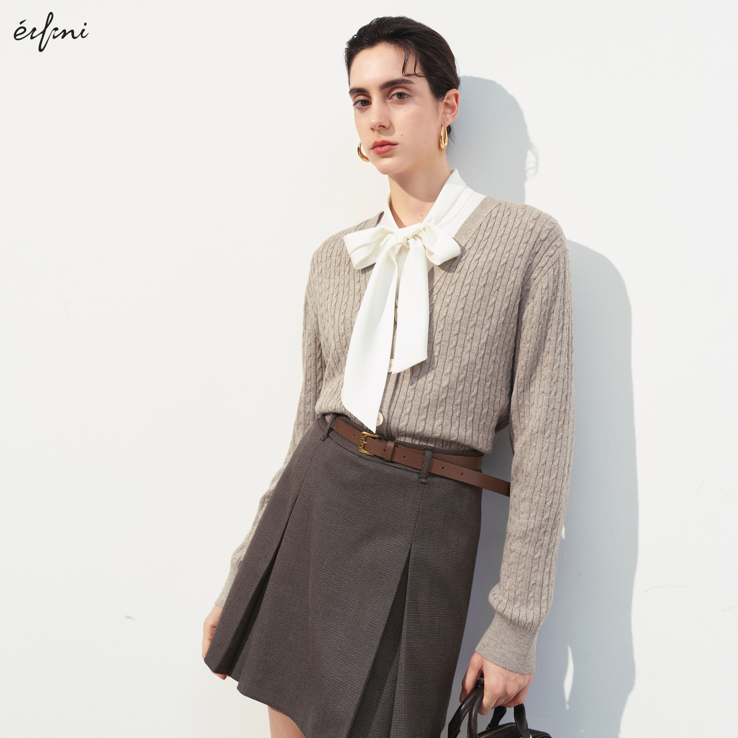 【商场同款】伊芙丽女士开衫毛衣/针织衫1G2130751