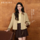 诗凡黎巴恩风灯芯绒翻领风衣2026春新款 复古撞色宽松夹克外套 经典