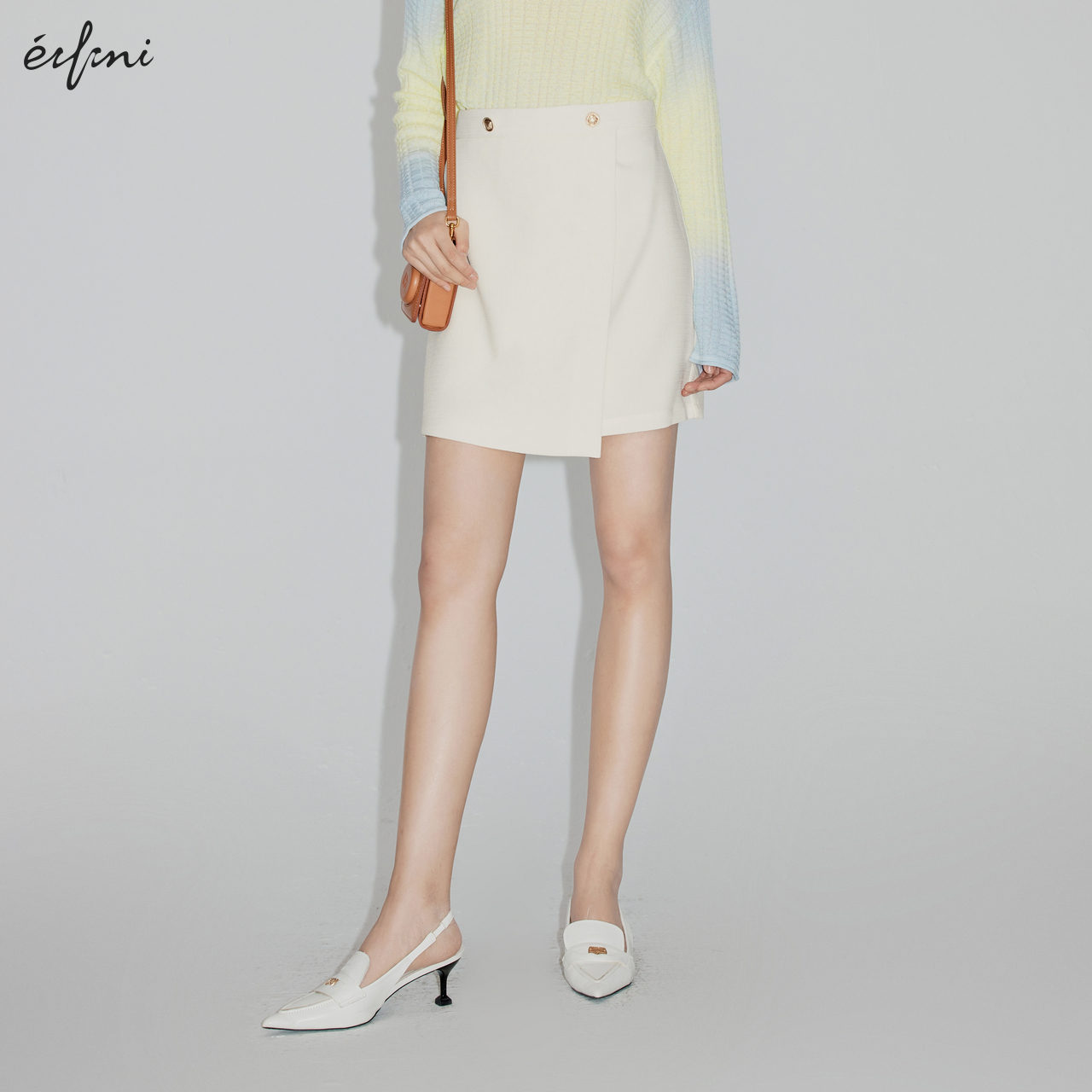 【商场同款】伊芙丽白色通勤气质半身裙2024秋季新款1F3240261G