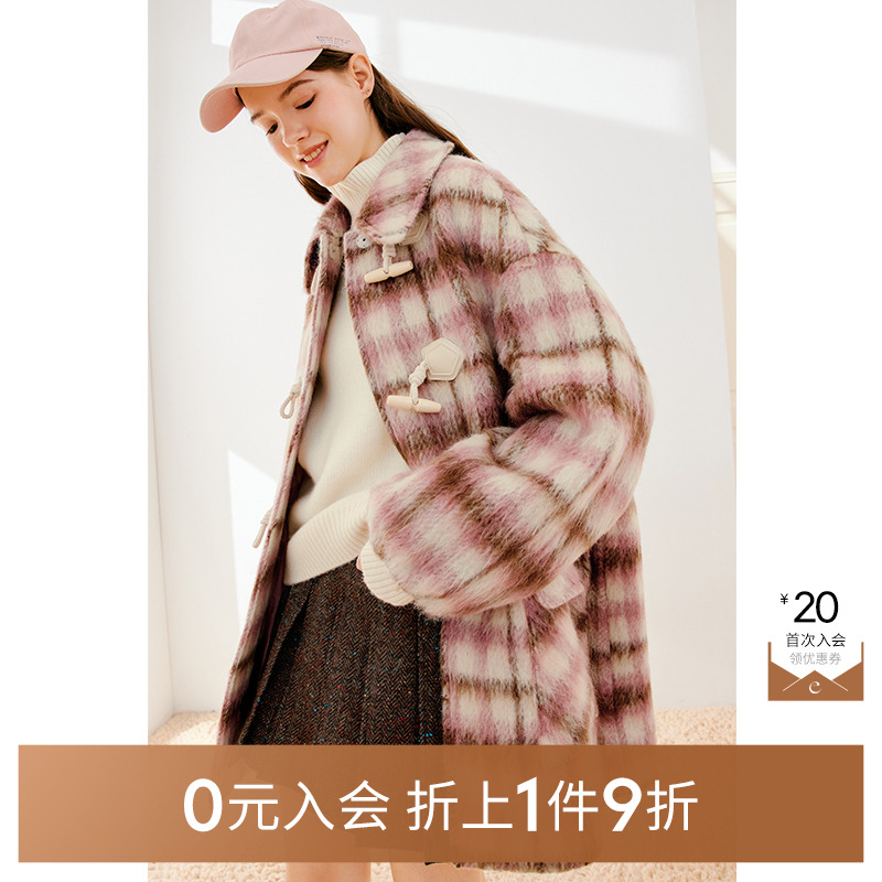 【0元入会1件9折】诗凡黎毛呢外套女SEB170191伊芙丽outlets店