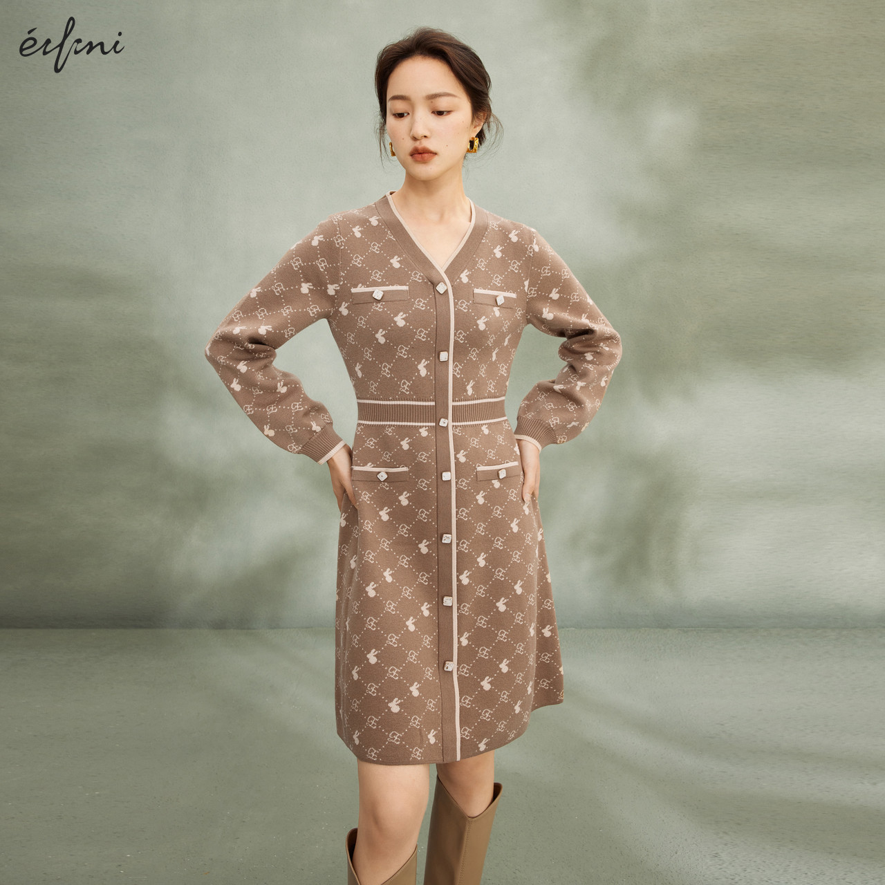 【商场同款】伊芙丽连衣裙1E1190811,女装/女士精品,连衣裙,淘宝优惠券,粉丝福利购,淘宝优惠卷