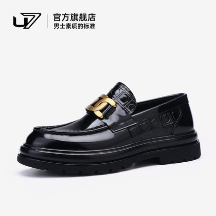 U7皮鞋男款真皮2025新款套脚商务休闲皮鞋男士英伦高端头层牛皮鞋