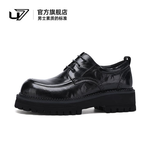 u7休闲皮鞋厚底增高头层牛皮