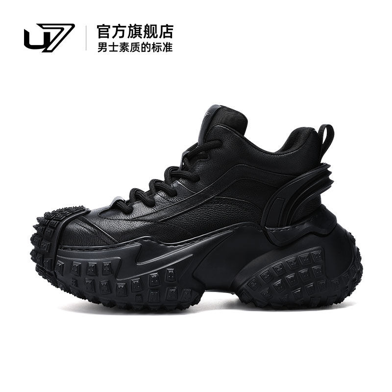 u7老爹鞋高帮加绒保暖厚底潮鞋