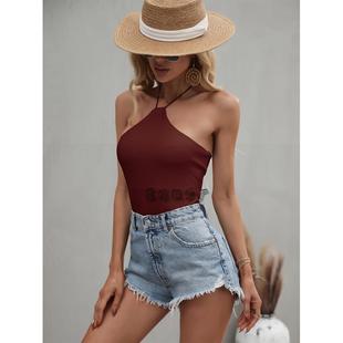 halter sleeveless screw thread tank camisole female