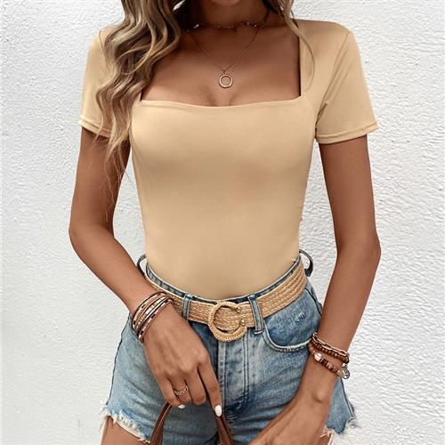 jocoo jolee womens summer crop tops square neck slim fit