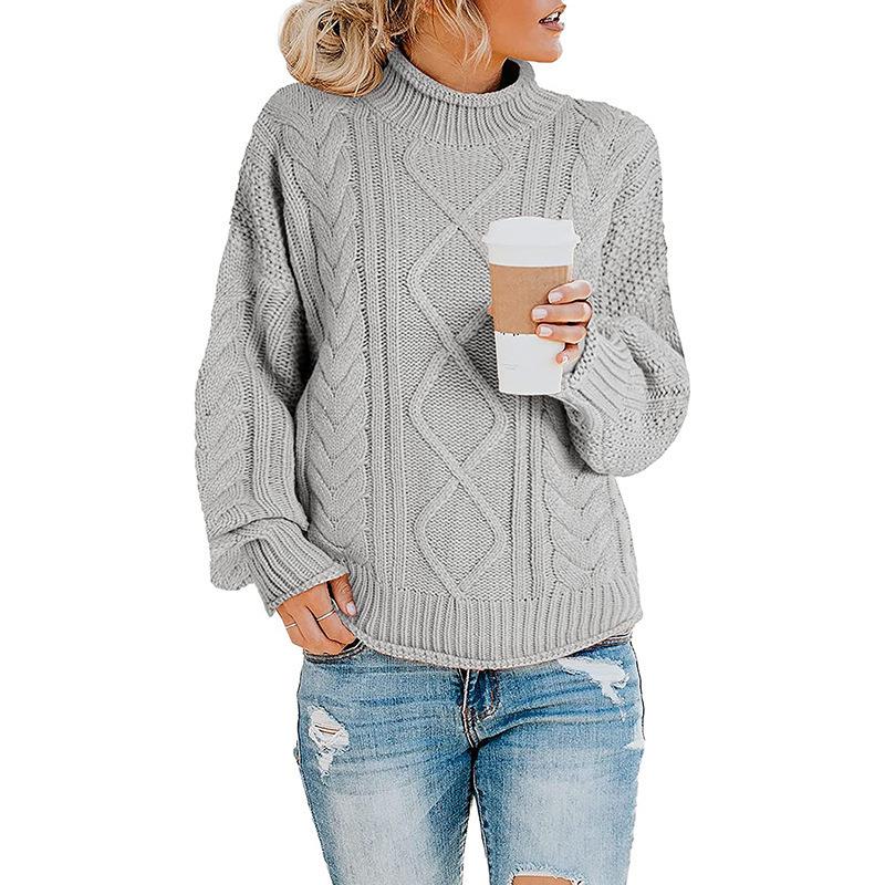 jumper fit loose casual sweaters color solid tops pullover
