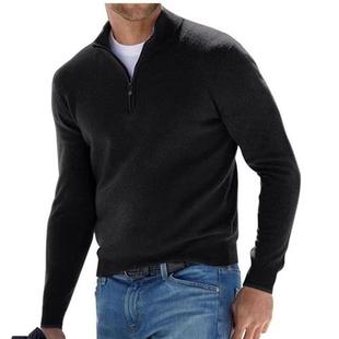 solid warm pullover half color autumn men sweatshirts