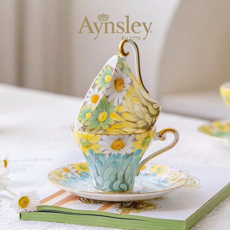 Aynsley安斯丽雏菊骨瓷咖啡杯碟套装礼盒英式下午茶茶杯生日礼物