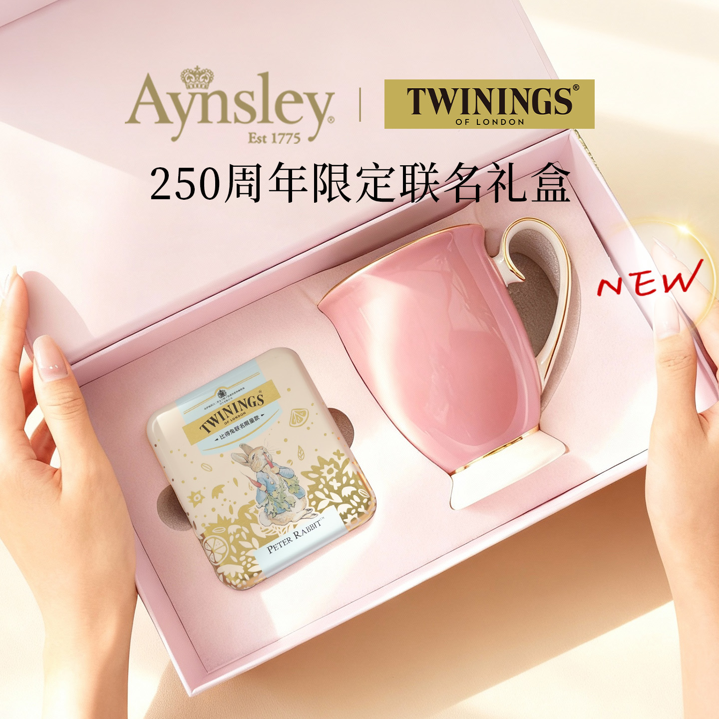 AYNSLEY骨瓷马克杯茶叶套装