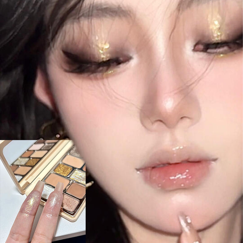 时髦矜贵感拉满！16色彩色眼影盘春日马卡龙多色系哑珠光彩色眼影