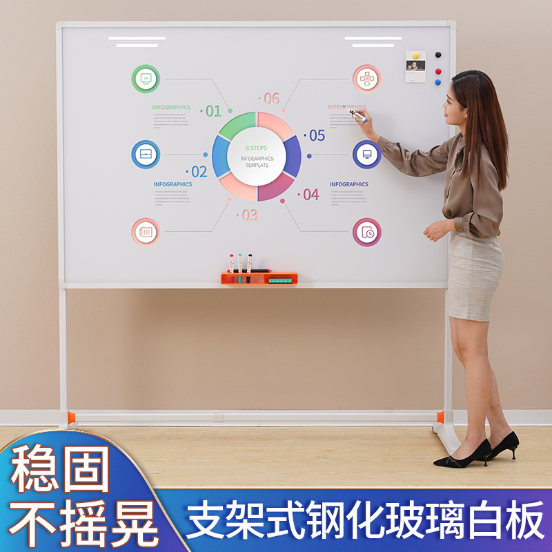 磁性钢化玻璃白板黑板学校学生