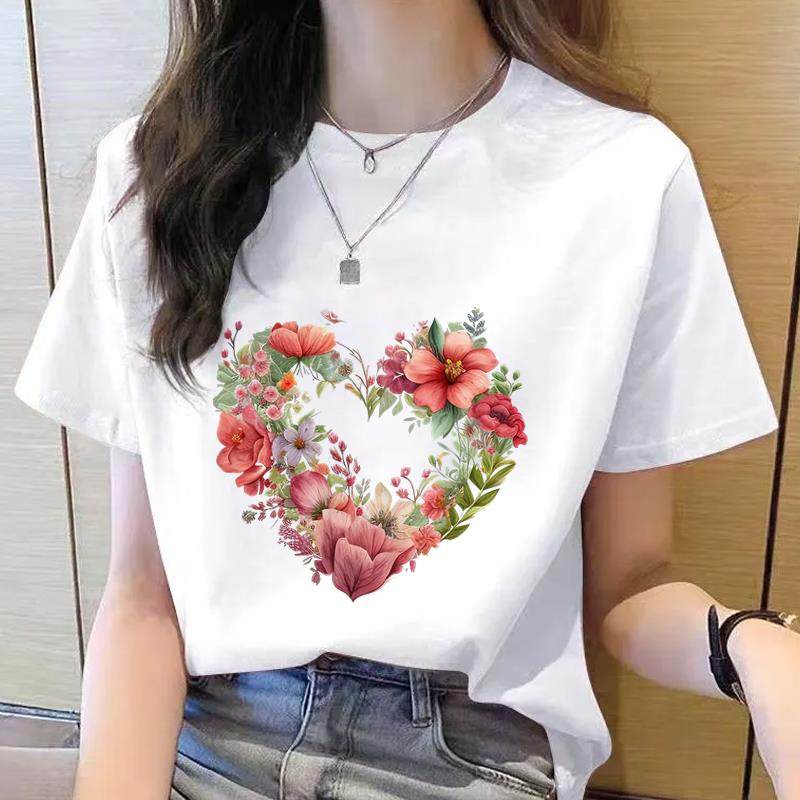 休闲韩版薄款外穿个性运动夏季洋气女圆领新款印花ins时尚短袖T恤