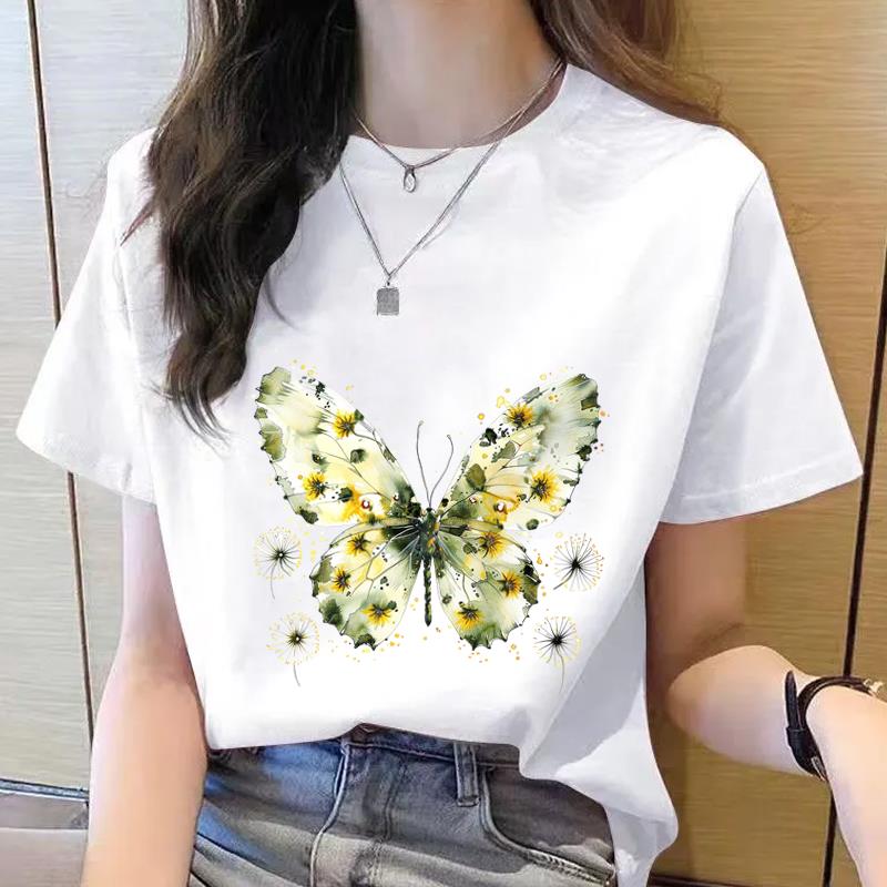 外穿洋气女韩版夏季新款短袖休闲印花ins圆领白色可爱时尚T恤