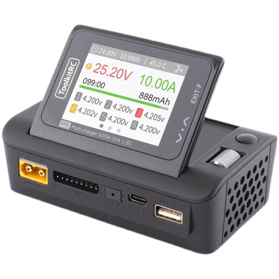 ToolkitRc M9 600W 25A 1-8S航模锂电池平衡充电充电器语音折叠屏
