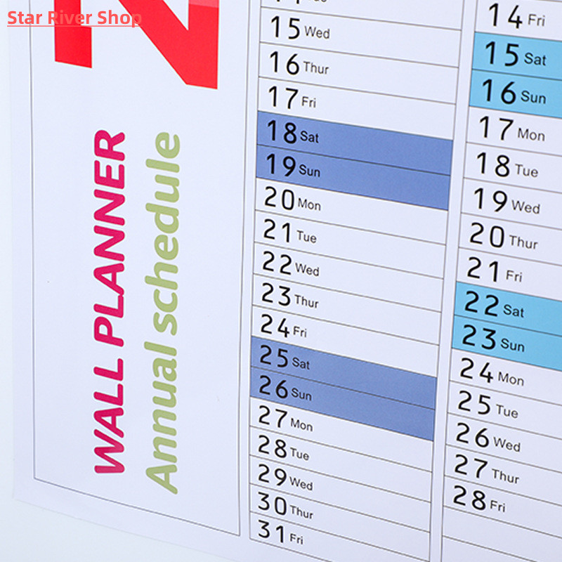 2025 Annual Wall Calendar Planner Wet Erase Laminated 12 mon