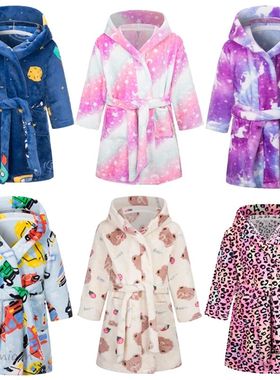 2-14 Years Autumn Winter Bathrobe Kids Sleepwear Robe Childr