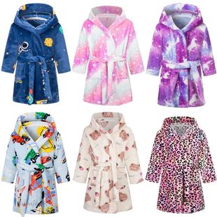 2-14 Years Autumn Winter Bathrobe Kids Sleepwear Robe Childr
