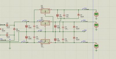 Proteus仿真  220V转12V(5V)电源电路  仿真源文件