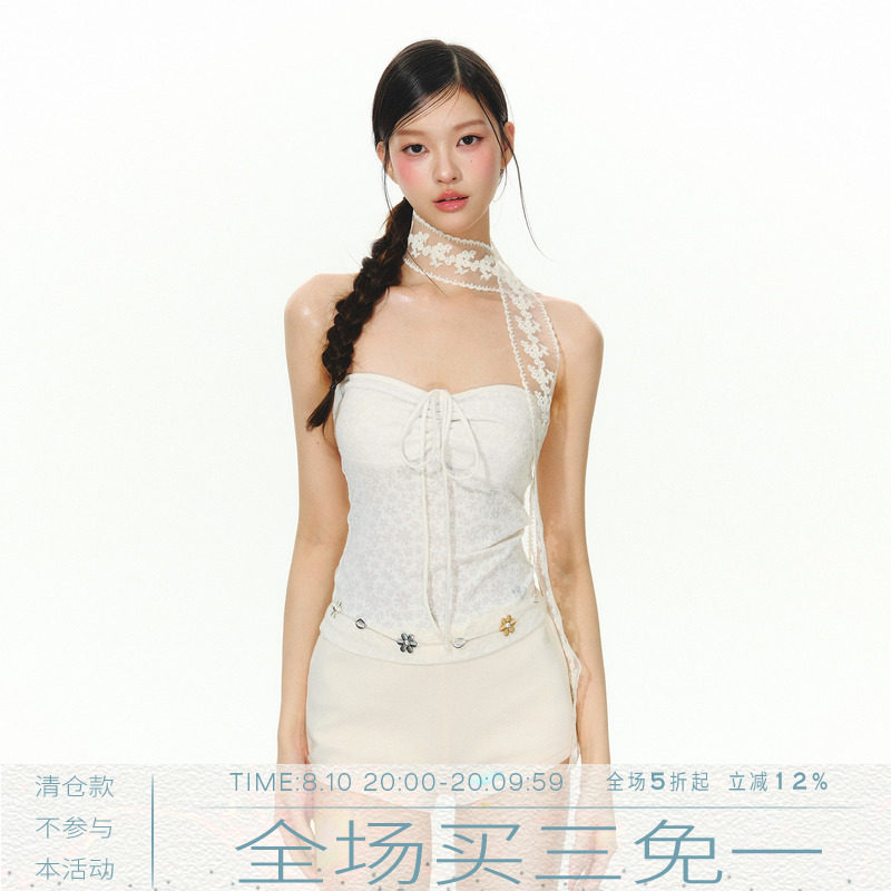 MMMOUND 美式复古设计感抹胸女夏季新款辣妹紧身上衣图片