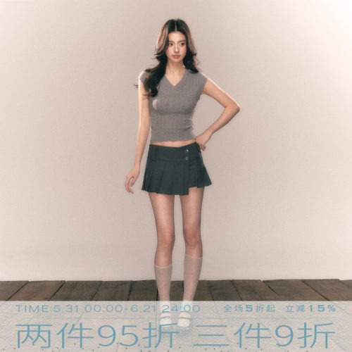 MMMOUND百褶低腰短裙半身裙女