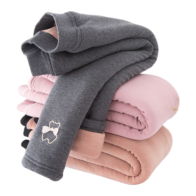 女童夹棉保暖裤三层加厚棉裤