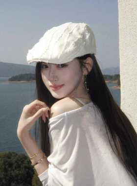 韩系白色贝雷帽子女夏季2025新款时尚百搭遮阳防晒帽复古前进帽潮
