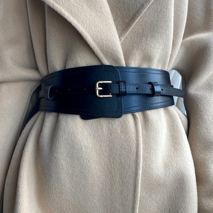 韩版 饰百搭束腰配裙子毛衣真皮宽皮带 宽腰带女头层牛皮腰封外搭装