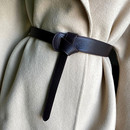 女士时尚 饰风衣皮带配连衣裙收腰 简约大衣打结腰带束腰真皮牛皮装