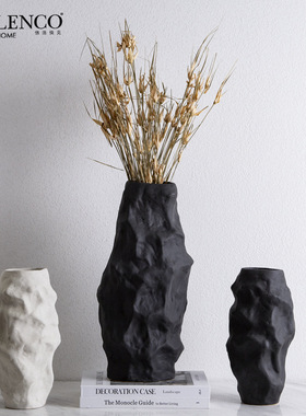 简约不规则陶瓷创意抽象花瓶时尚客厅新中式样板房家居软装工艺品