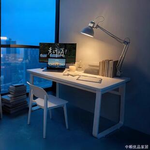 书桌白色简易自习桌沉浸式桌子考研大学生电脑桌ins风学习写字台