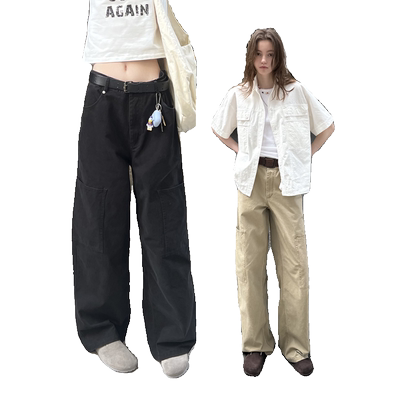 UNRETRO美式复古直筒休闲工装裤