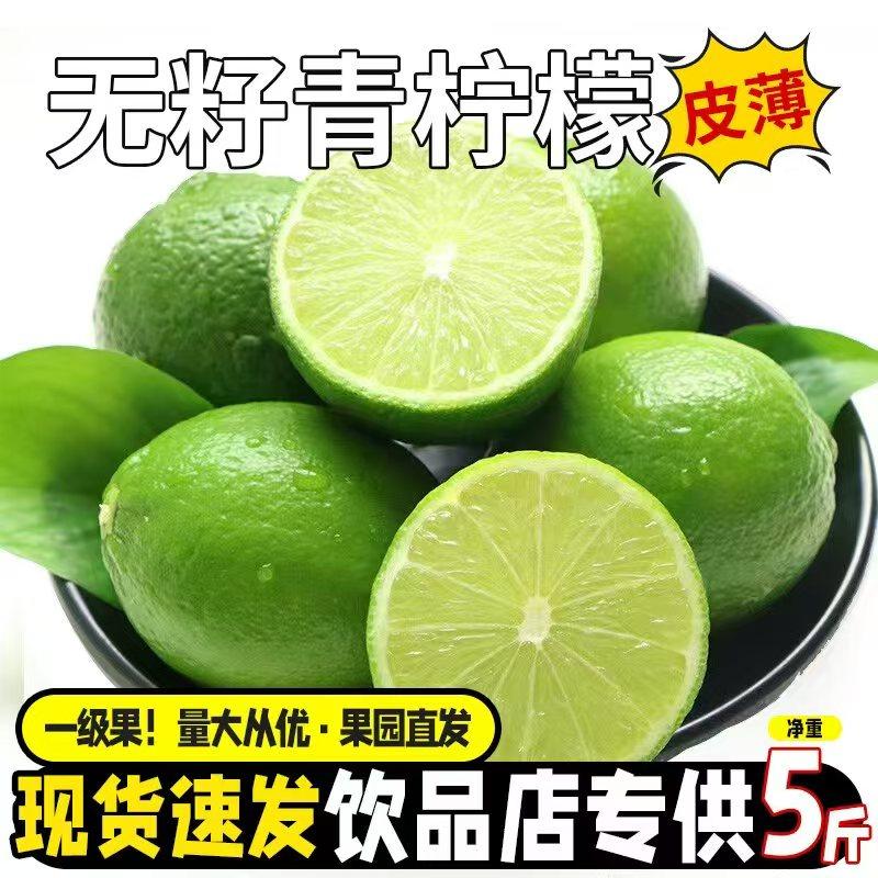 无籽青柠檬薄皮5斤新鲜水果小青柠香水无籽柠檬奶茶店专用包邮