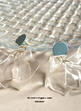 【Neverstop】锁了意想不到的心动花瓣儿透明风慵懒耳环