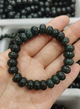 纯天然西藏药王石算盘珠子手链男女款玉石单圈手串10×7mm手挂件