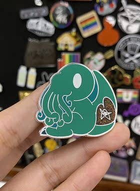 胸针创意日韩绿色小章鱼可爱书包装饰徽章迷你金属小别针个性百搭