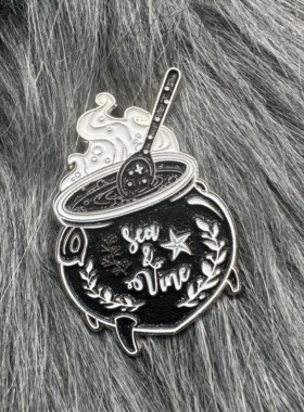 别针奇幻收藏女巫坩埚魔法药金属徽章