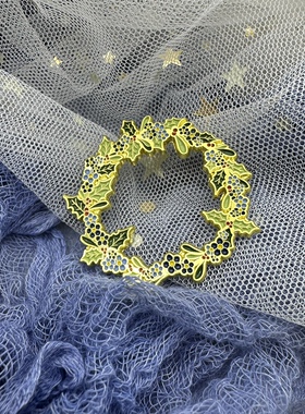 植物徽章花环小草绿色葡萄个性可爱甜美金属徽章